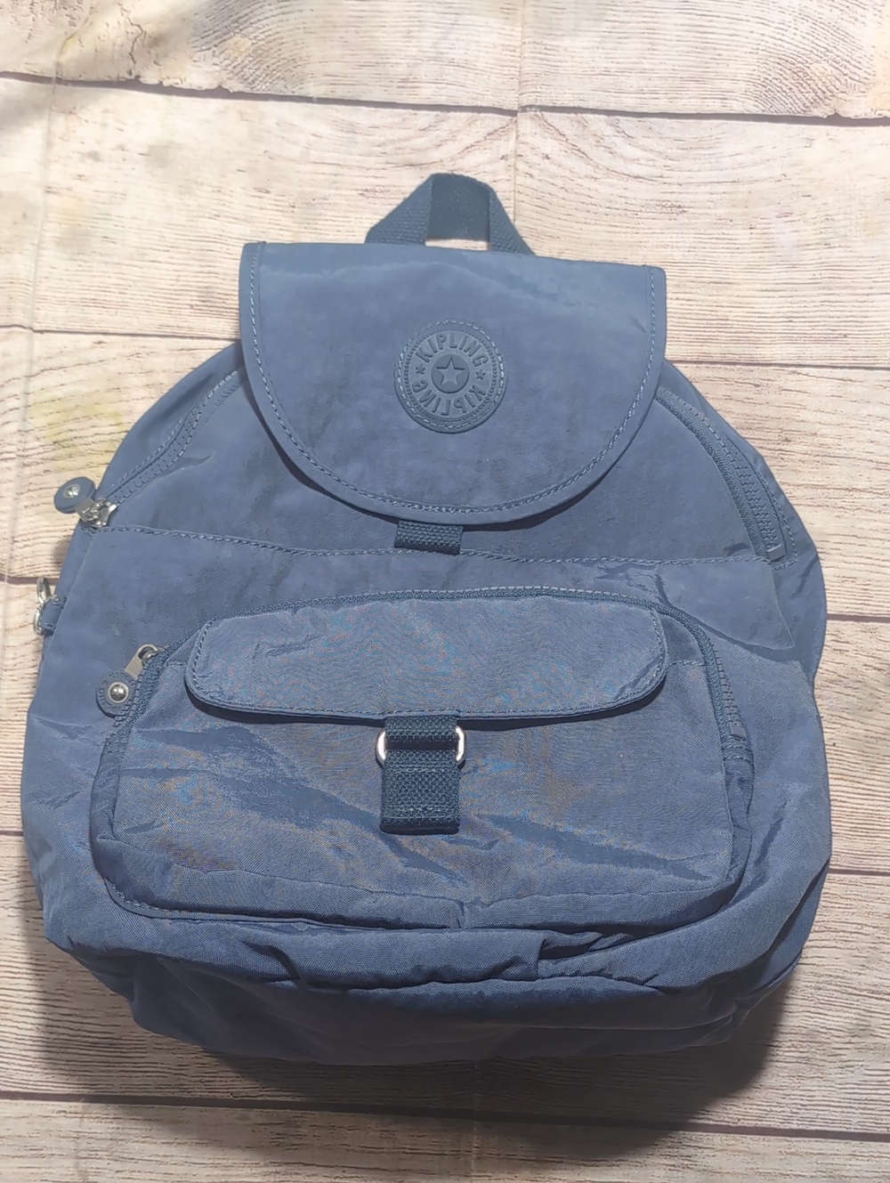 Kipling Queenie Blue Backpack With Charm